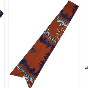 Orange & Blue Floral Filigree Head/Neck Scarf